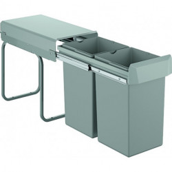 Système de séparation des déchets 40855 30 avec 2 parties 2 x 15 Liter gris