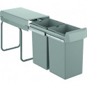 Système de séparation des déchets 40855 30 avec 2 parties 2 x 15 Liter gris