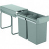 Système de séparation des déchets 40855 30 avec 2 parties 2 x 15 Liter gris