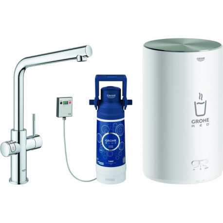 Robinet RED DUO avec Boiler M-Size. L-sortie chromé