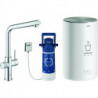 Robinet RED DUO avec Boiler M-Size. L-sortie chromé