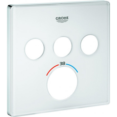 Rosace Grohe 49043 pour SmartControl UP-THM carré avec 3 ASV moon white