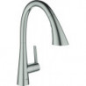 Mitigeur d'évier Zedra 32294 extensible 3-faisceau-Douche de rinçage acier