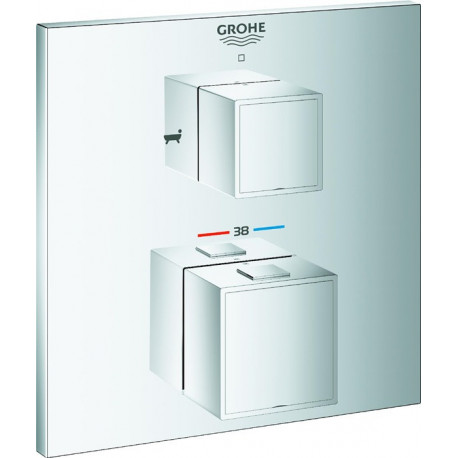 Mitigeur thermostatique de bain Grohtherm Cube 24155 FMS pour 35600 chromé