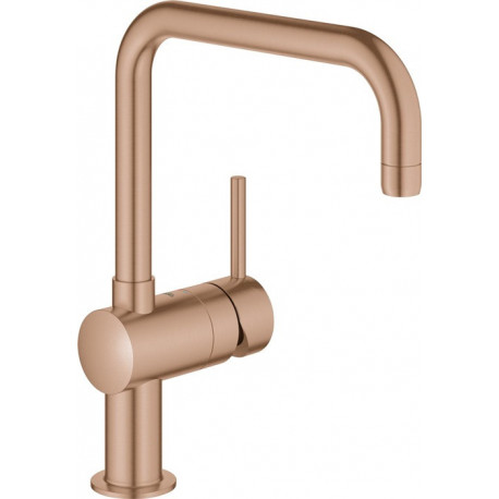 Mitigeur d'évier monocommande Minta 32488 DN15 U-sortie or rose vif brossé