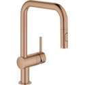 Mitigeur d'évier Minta 32322 U-sortie Douche de rinçage or rose vif geb.