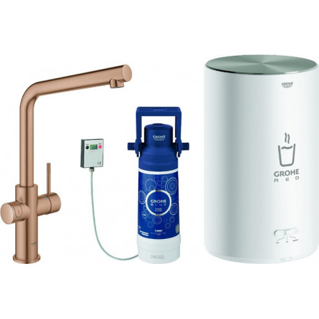 Robinet et Boiler Red Duo 30327 30327 M-Size L-sortie or rose vif geb.