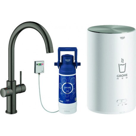 Robinet et Boiler Red Duo 30083 M-Size C-sortie graphite dur brossé