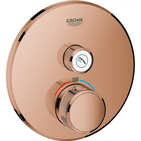Thermostat GROHE Grohtherm SmartControl 29118 FMS rond 1 ASV or rose vif