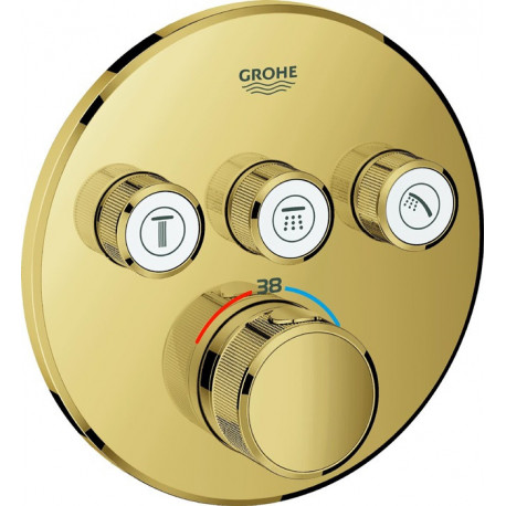 Thermostat GROHE Grohtherm SmartControl 29121 FMS rond 3 ASV or brillant