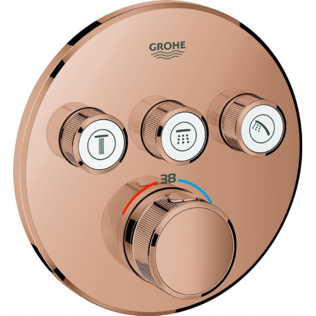 Thermostat GROHE Grohtherm SmartControl 29121 FMS rond 3 ASV or rose vif