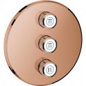 Robinet à encastrer triple Smart Control 29122 FMS rond or rose vif