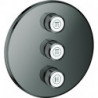 Robinet à encastrer triple Smart Control 29122 FMS rond graphite dur
