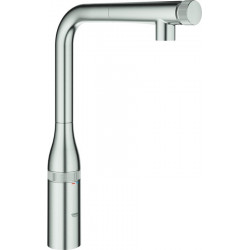 Mélangeur d'évier Essence Smart Control 31615 L-Ausl extensible. Douche de rinçage acier