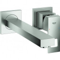 Mitigeur lavabo 2 trous EUROCUBE Montage mural 231mm acier