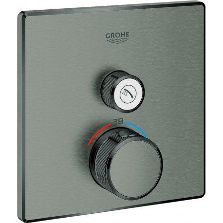 Termostato GROHTHERM SMARTCONTROL angular, 1 válvula de cierre grafito duro cepillado GROHE