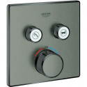 Termostato GROHTHERM SMARTCONTROL angular, 2 válvulas de cierre grafito duro cepillado GROHE