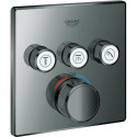 Thermostat GROHTHERM SMARTCONTROL angulaire, 3 vannes d'arrêt graphite dur GROHE