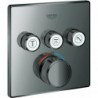 Thermostat GROHTHERM SMARTCONTROL angulaire, 3 vannes d'arrêt graphite dur GROHE