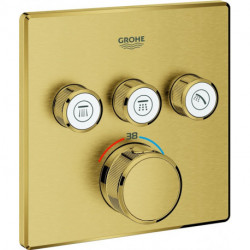 Termostato GROHTHERM SMARTCONTROL angular, 3 válvulas de cierre cool sunrise cepillado GROHE