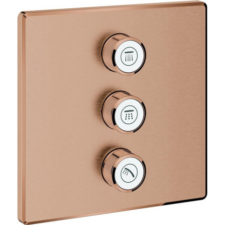 Vanne à encastrer GROHTHERM SMARTCONTROL angulaire, 3 fois warm sunset brossé GROHE