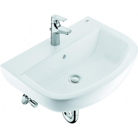 Lavabo céramique 39644 60cm/BauFlow EHM blanc alpin/chrom