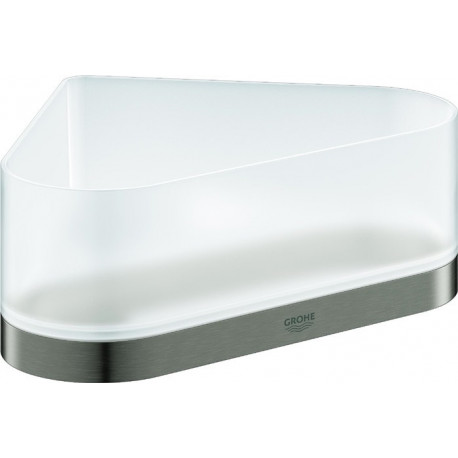 Etagère de douche d'angle SELECTION avec support graphite dur brossé