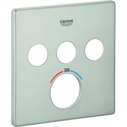 Rosace Grohe 49042 pour SmartControl UP-THM carré avec 3 ASV acier