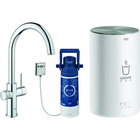 Robinet RED DUO avec Boiler M-Size. C-sortie chromé