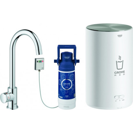 Robinet RED MONO avec Boiler M-Size. C-sortie chromé A