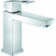 Mitigeur lavabo EUROCUBE DN 15, version moyenne-haute, garniture de vidage 1 1 / 4Z graphite dur brossé GROHE