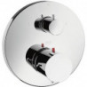 Set finition mitigeur thermostatique encastré, robinet d'arrêt/inverseur chroméé