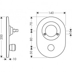 Kit de transformation pour mitigeur de bain à encastrer, écartement des trous 80 mm, chromé HANSGROHE