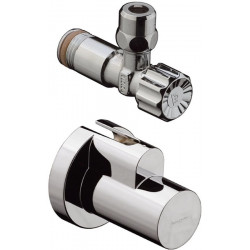 Robinet d'angle avec étui chromé