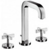 Mél lavabo 170 3 trou s Poignées Croisillons bec 140 mm av tirette et vidage chromé 
