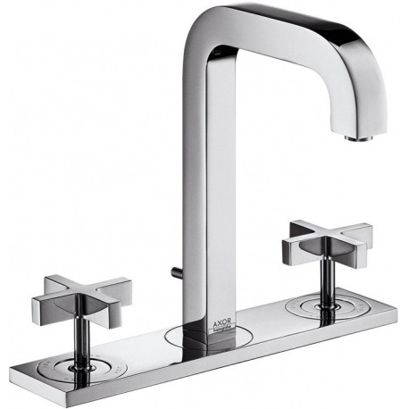 Mél lavabo 170 3 trou s Poignées Croisillons bec 140 mm av tirette et vidage chromé 