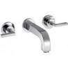 Set fin mél lav mural 3 trou s poign man, bec 162mm, bonde écoulement libre chromé 