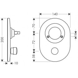 Kit de conversion HG Mélangeur de bain UP Espacement des trous 72mm steel-optik