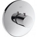 Set de finition pour mitigeur thermostatique encastré haut débit chroméé