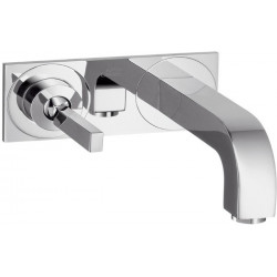 mitigeur lavabo encastréavec plaque et bec 165 mm, bonde à écoul. libre chromé 