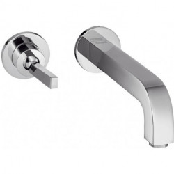 mitigeur lavabo encastré av rosaces et bec 225 mm, bonde à écoulement libre chromé 