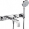 Set de finition mél bain/douche 3 trou s encastréavec plaque chroméé