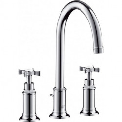 Mélongeur lavabo 3 trou savec tirette et vidage chroméé