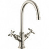 Mélongeur lavabo 210avec tirette et vidage nickel brossé