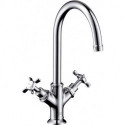 Mélongeur de lavabo sans tirette ni vidage chroméé