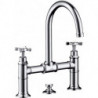Mélongeur lavabo 220 à pontavec tirette et vidage chroméé