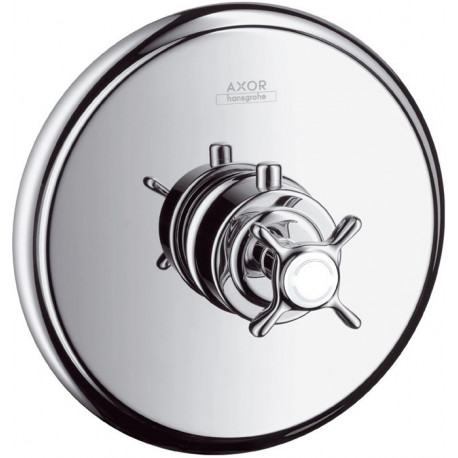 Set de finition pour mitigeur thermostatique encastré haut débit nickel brossé