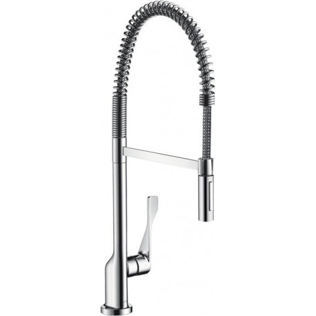 mitigeur cuisine semi-pro aspect acier inox