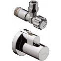 Robinet d'angle avec étui nickel brossé