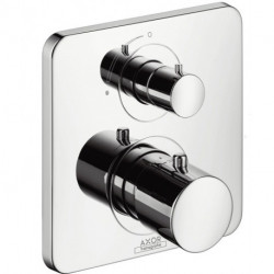 Set de finition pour mitigeur thermostatique encastréavec robinet d'arrêt chromé 